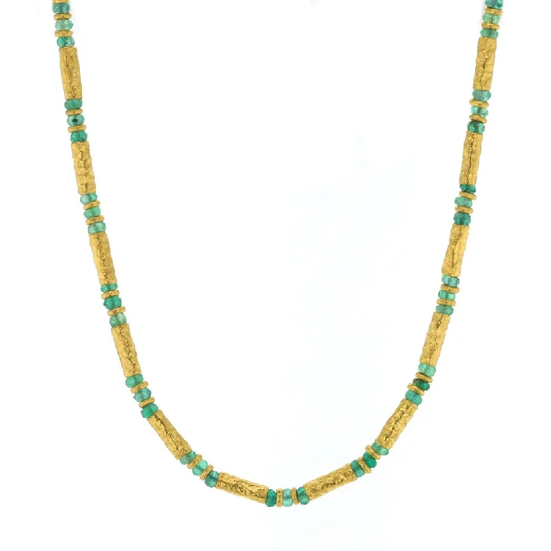 Stunning Jewelry Pieces At The Lowest Prices Ever Emerald & 24K Gold Bead Necklace