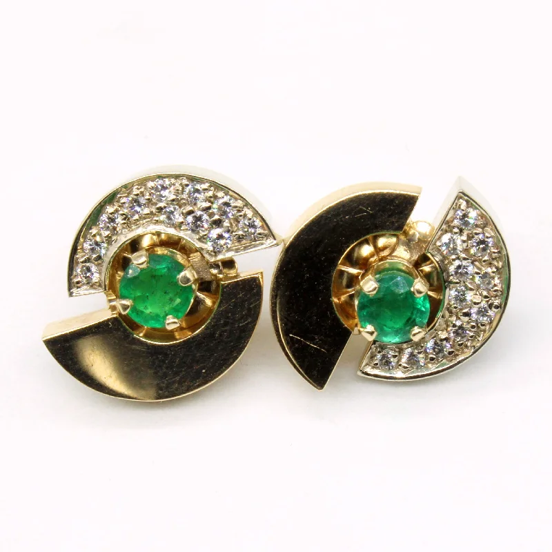 Delicate Crystal Jewelry For Sophisticated Charm Emerald & Diamond Earrings | 0.55ctw, 0.22ctw |