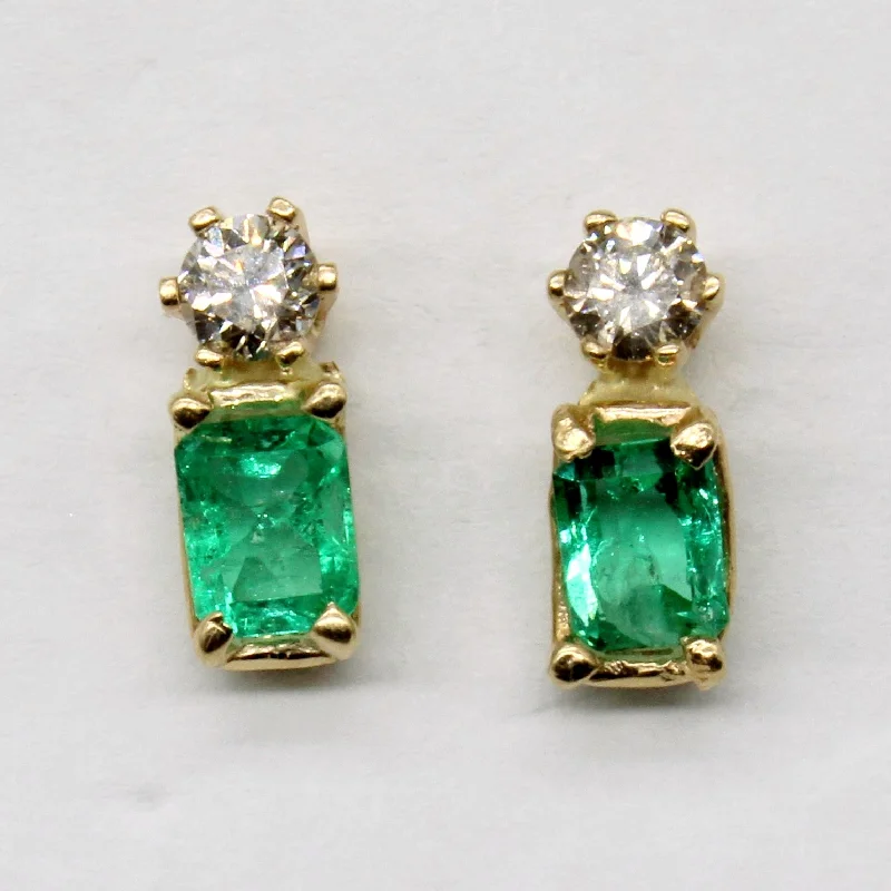 Premium Jewelry At Promotional Prices – Shine Today Emerald & Diamond Earrings | 0.70ctw, 0.20ctw |
