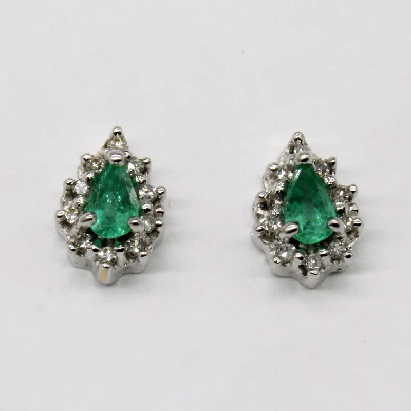 Elegant Jewelry At Unbeatable Prices – Shop Today Emerald & Diamond Halo Earrings | 0.30ctw, 0.20ctw |