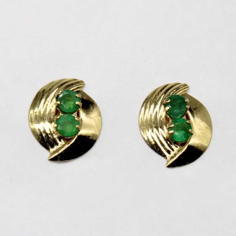 Fashion-Forward Jewelry At Exclusive Discounts Emerald Shield Earrings | 0.08ctw |