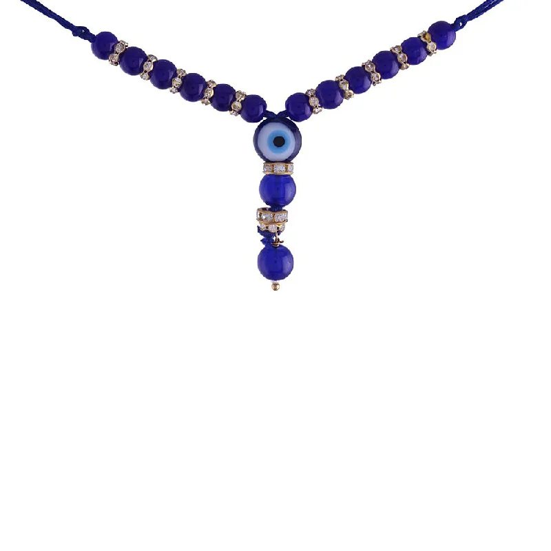 Seasonal Jewelry Sale – Upgrade Your Collection Etnico Designer Pearl Hanging Lumba Rakhi for Rakshabhandan Special (R073Bl-L)