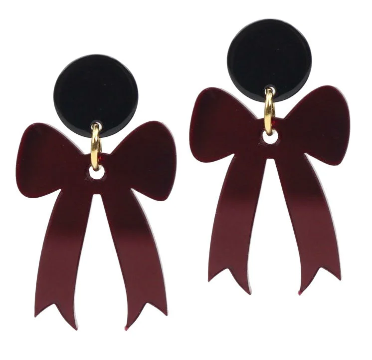 Premium Jewelry At Promotional Prices – Shine Today Gameday Bow Earring - Garnet