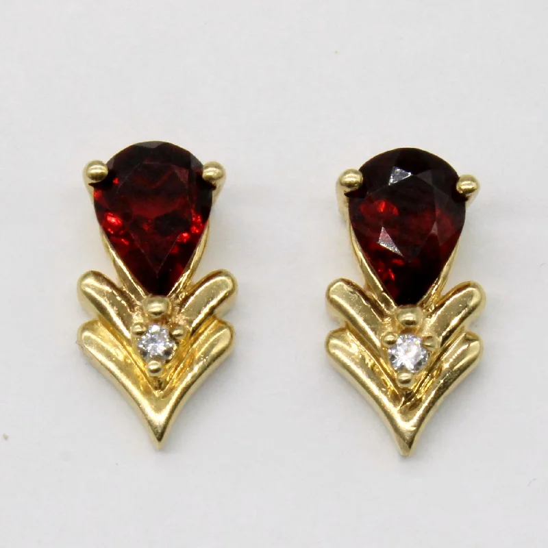 Unbeatable Offers On Luxury And Everyday Jewelry Garnet & Diamond Earrings | 1.40ctw, 0.03ctw |