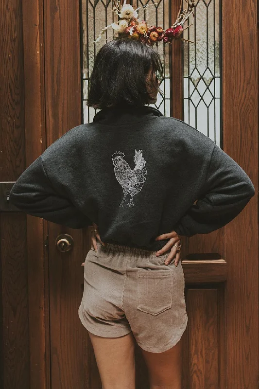 Best Jewelry Sale Prices – Limited-Time Offer Half-Zip Rooster Cropped Sweatshirt