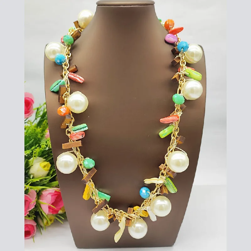 Big Discounts On Elegant Jewelry Collections JCM Gold Plated Designer Pearls Long Necklace