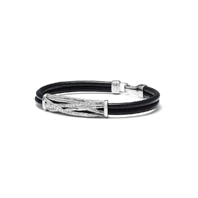 Your Perfect Accessory At The Perfect Price Judith Ripka Santorini Leather Cord Bracelet with Diamonds