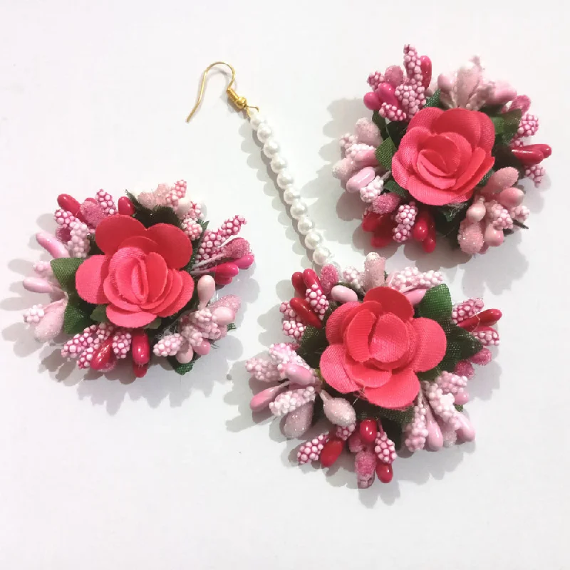 Shine Without Limits – Jewelry Sale Happening Now Kavyas Kreation Floral Earrings With Mangtikka