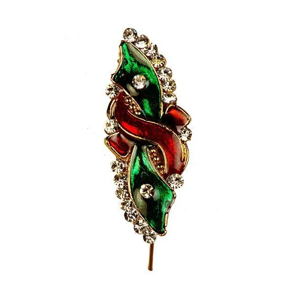Exclusive Jewelry Bundles At Discounted Prices Kriaa Meenakari  Austrian Stone Stone Maroon & Green Saree Pin Brooch - 1500203