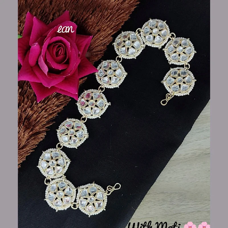 Make Every Moment Shine – Jewelry Discounts Available Lucentarts Gold Plated Kundan Sheeshphool / Headband Hair Accessories For Women