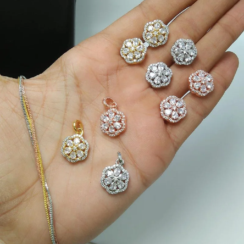 Breathtaking Jewelry At Limited-Time Savings Lucentarts Jewellery AD Chain Pendant Set