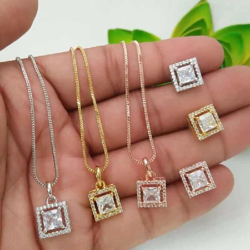 Affordable Luxury Jewelry – Style At A Great Price Lucentarts Jewellery AD Chain Pendant Set