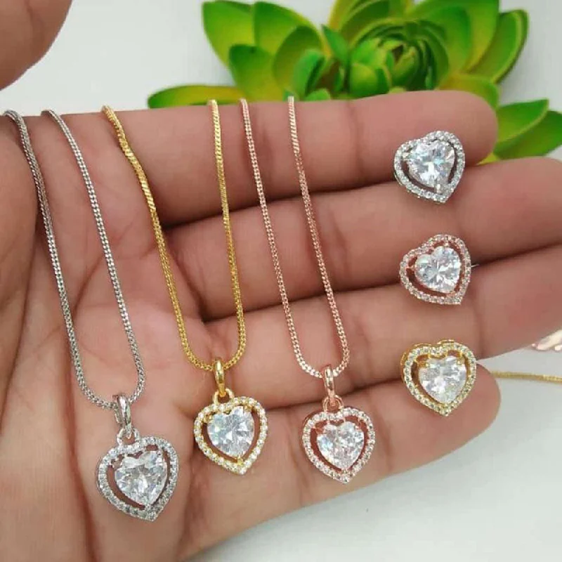 Trending Jewelry Now At Unbeatable Prices Lucentarts Jewellery AD Chain Pendant Set