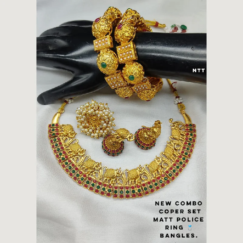 Elegant Jewelry, Exclusive Prices – Shop Now Lucentarts Jewellery Copper Gold Plated Combo Set