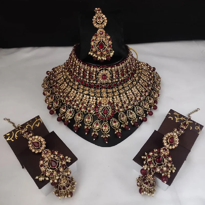 Your Perfect Accessory At The Perfect Price Lucentarts Jewellery Gold Plated Austrian Stone And Beads Necklace Set