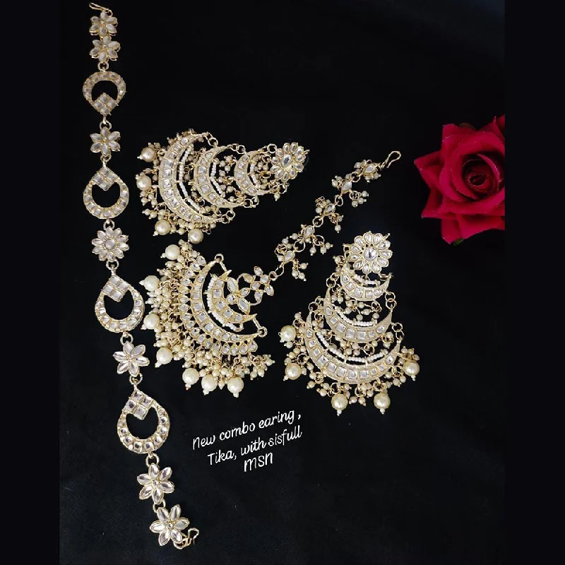 Elegant Jewelry Pieces At Unbelievable Prices Lucentarts Jewellery Gold Plated Earrings Combo With Sheshphool