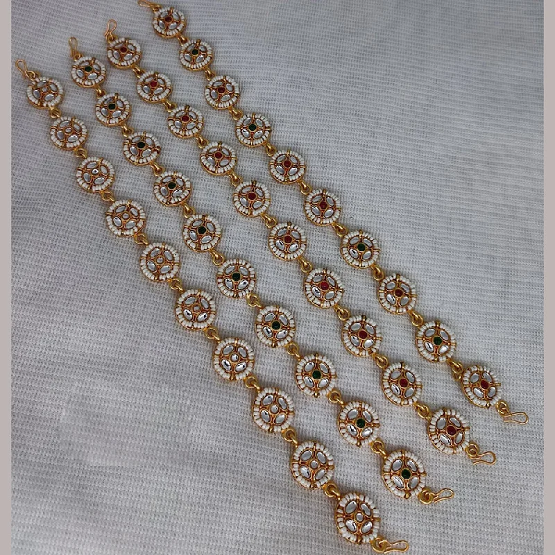 Shop Jewelry That Shines Without The High Price Lucentarts Jewellery Gold Plated Kundan And Pearl Sheeshphool (Assorted Color 1Piece Only)