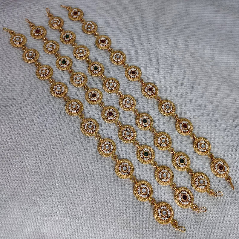 Flash Jewelry Sale – Get Stunning Pieces At Low Prices Lucentarts Jewellery Gold Plated Kundan And Pearl Sheeshphool (Assorted Color 1Piece Only)
