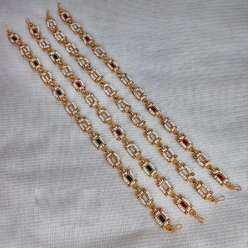 Flash Sale On Exquisite Jewelry – Don't Miss Out Lucentarts Jewellery Gold Plated Kundan And Pearl Sheeshphool (Assorted Color 1Piece Only)