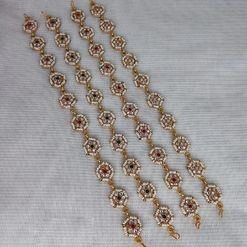 Make Every Moment Shine – Jewelry Discounts Available Lucentarts Jewellery Gold Plated Kundan And Pearl Sheeshphool (Assorted Color 1Piece Only)