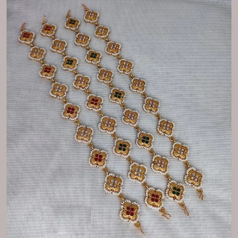 Huge Markdowns On Premium Jewelry Styles Lucentarts Jewellery Gold Plated Kundan And Pearl Sheeshphool (Assorted Color 1Piece Only)