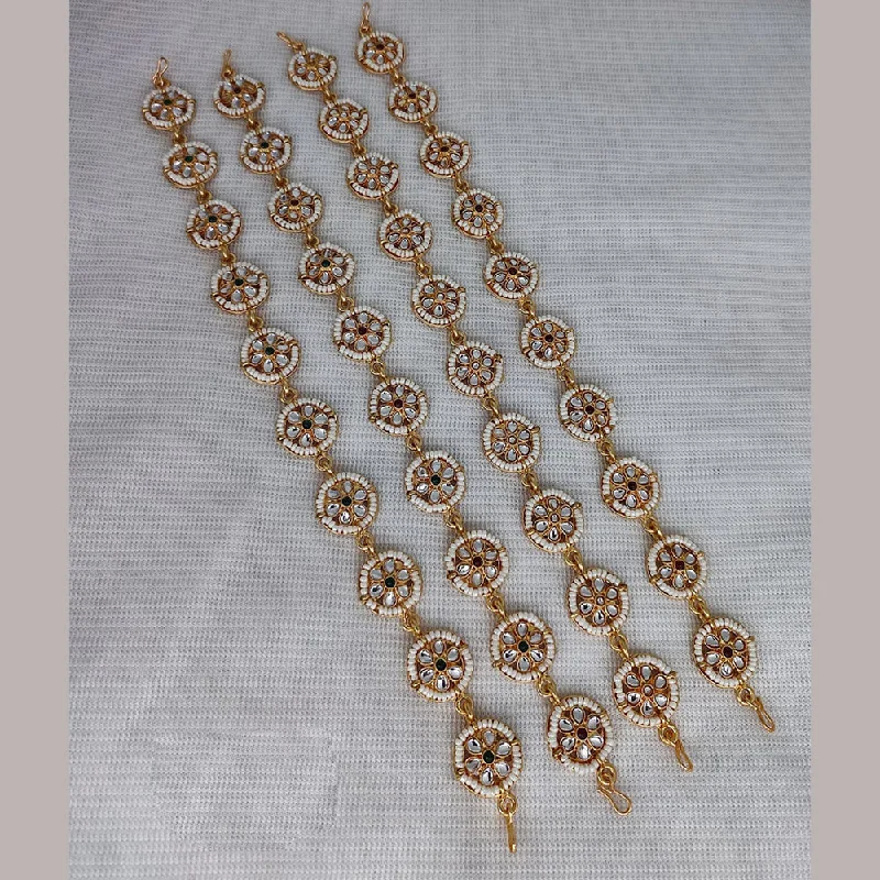 Fine Jewelry, Limited-Time Offers Available Lucentarts Jewellery Gold Plated Kundan And Pearl Sheeshphool (Assorted Color 1Piece Only)