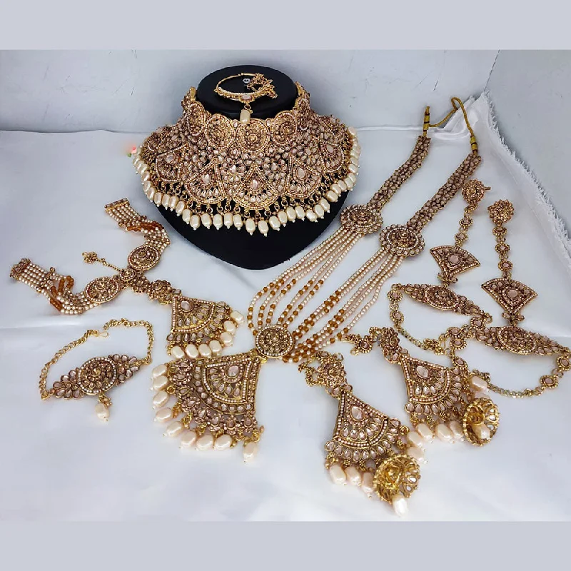 Elevate Your Outfit With Discounted Statement Jewelry Lucentarts Jewellery Gold Plated Kundan Stone Bridal Necklace Set