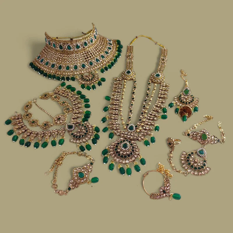 Stunning Jewelry At Even More Stunning Prices Lucentarts Jewellery Gold Plated Kundan Stone Bridal Necklace Set