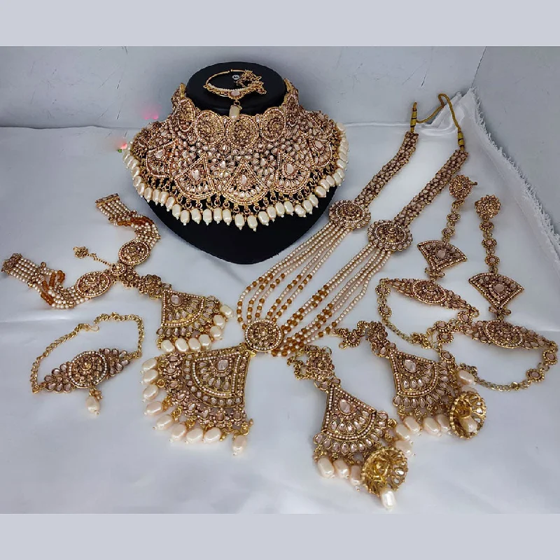 Luxury Jewelry Clearance – Shop Premium Styles Now Lucentarts Jewellery Gold Plated Kundan Stone Bridal Necklace Set