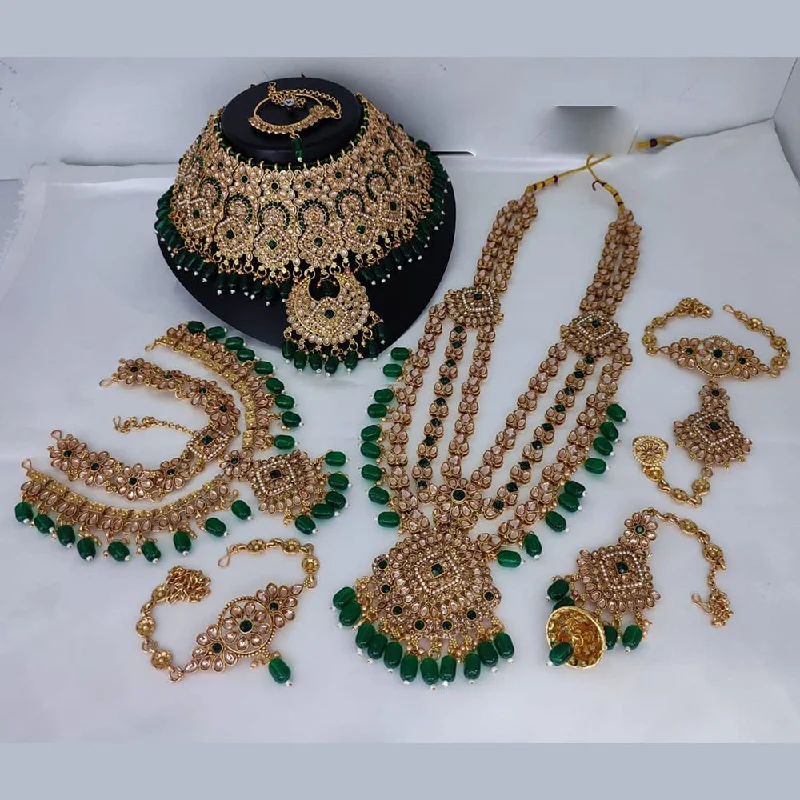 Grab Exquisite Jewelry At The Lowest Prices Lucentarts Jewellery Gold Plated Kundan Stone Bridal Necklace Set