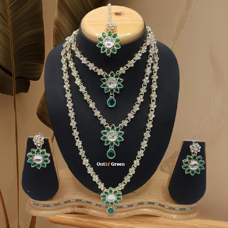 Shop Dazzling Jewelry At The Best Prices Lucentarts Jewellery Gold Plated Kundan Stone Combo Set