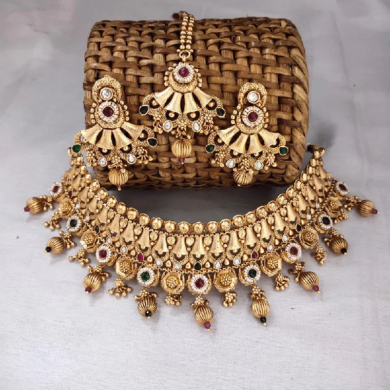 Flash Sale On Exquisite Jewelry – Don't Miss Out Lucentarts Jewellery Gold Plated Pota Stone Necklace Set