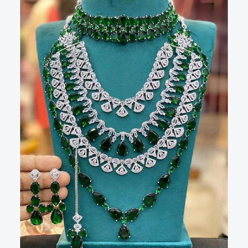 Shop Fine Jewelry With Amazing Deals Lucentarts Jewellery Silver Plated AD Combo Set