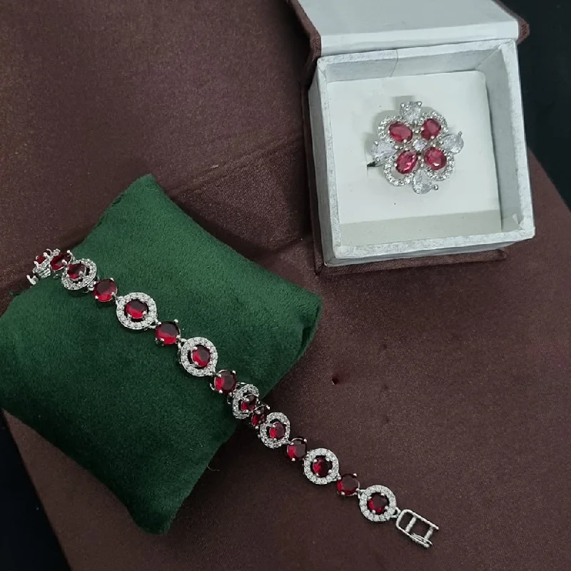 High-End Sparkle, Low-End Prices – Shop Now Lucentarts Jewellery Silver Plated AD Combo Set