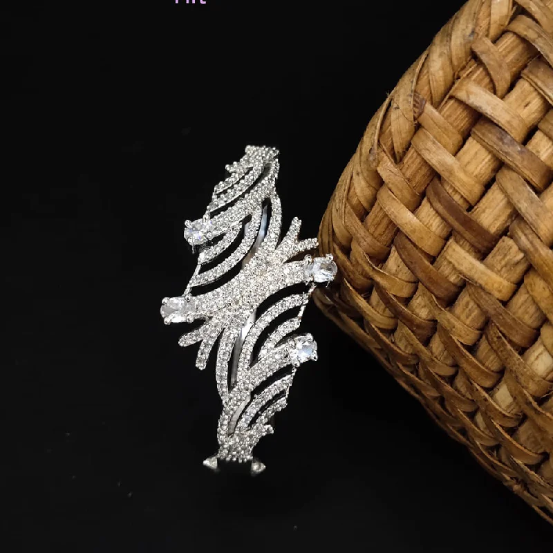 Exclusive Jewelry Offers – Shine For Less Lucentarts Jewellery Silver Plated AD Openable Kada