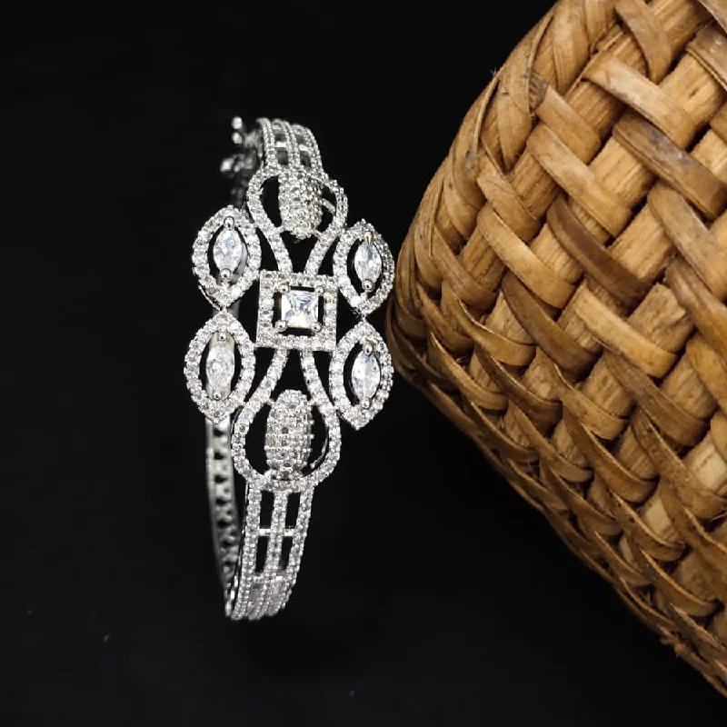Huge Savings On Timeless Jewelry Collections Lucentarts Jewellery Silver Plated AD Openable Kada