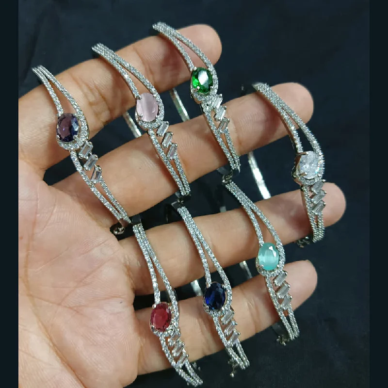 Unlock Unbeatable Jewelry Deals Before They’Re Gone Lucentarts Jewellery Silver Plated AD Openable Kada