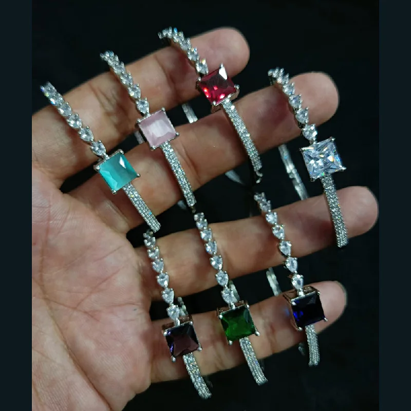 Shop Modern Jewelry Collections With Exclusive Discounts Lucentarts Jewellery Silver Plated AD Openable Kada