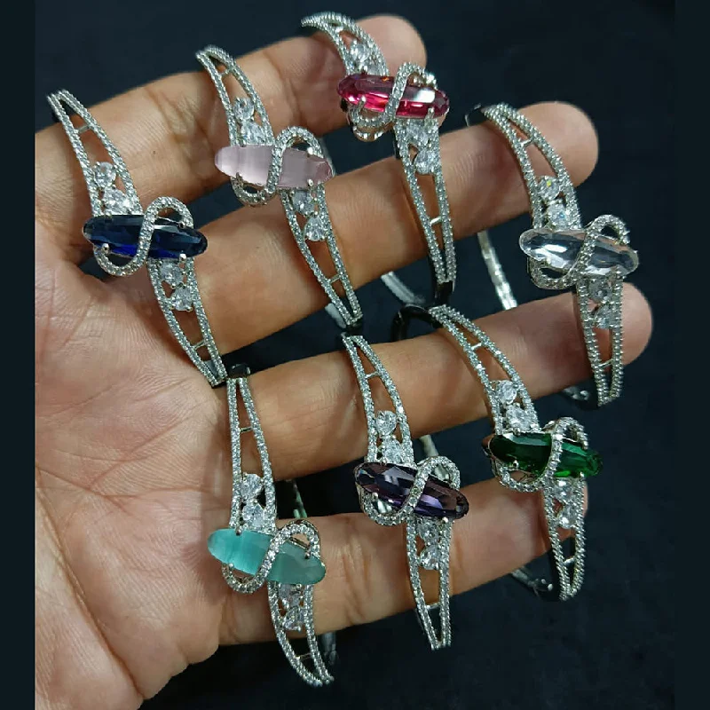 Discover Unique Jewelry With Special Limited-Time Offers Lucentarts Jewellery Silver Plated AD Openable Kada