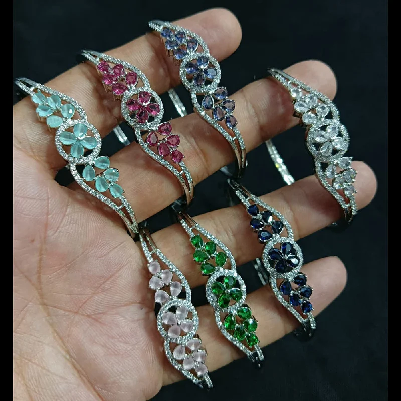 Timeless Jewelry Styles At Wallet-Friendly Prices Lucentarts Jewellery Silver Plated AD Openable Kada