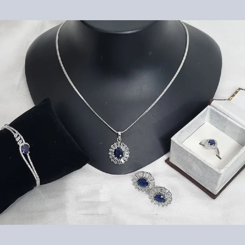 Exclusive Savings On Timeless Jewelry Pieces Lucentarts Jewellery Silver Plated Jewellery AD Combo Set