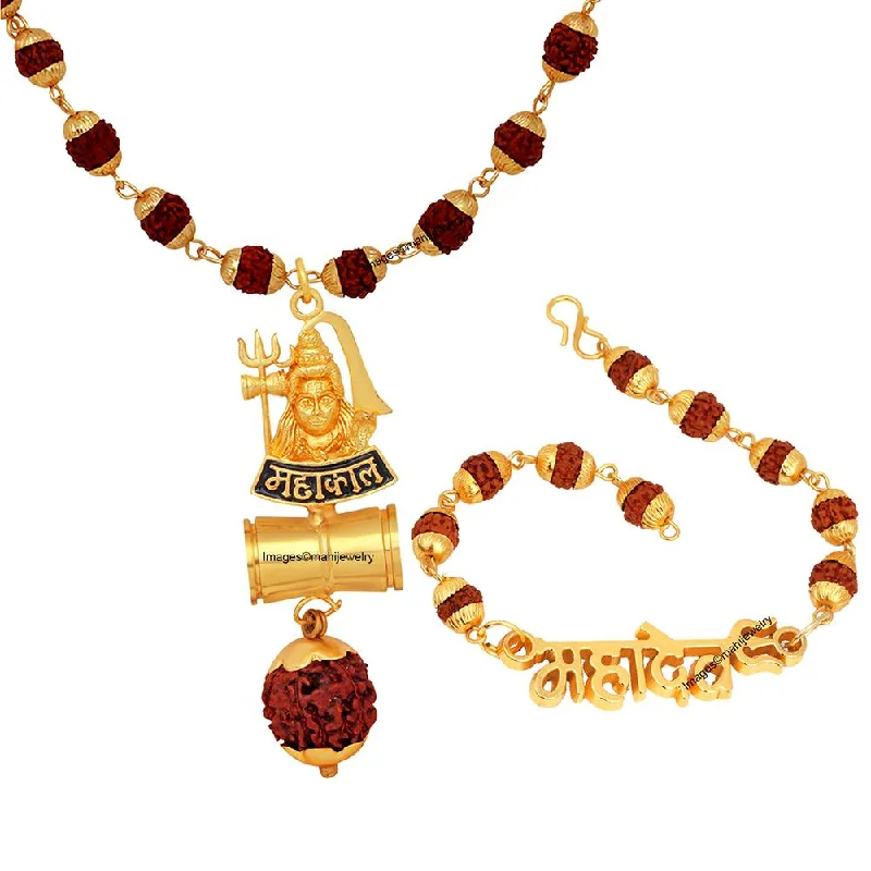 Timeless Elegance Now At Special Discounts Mahi Combo of Mahadev Bracelet and Mahakal Shiva Damru Pendant with 24 Inch Rudraksha Mala for Men (CO1105145G) Timeless Elegance Now At Special Discounts Mahi Combo of Mahadev Bracelet and Mahakal Shiva Damru Pendant with 24 Inch Rudraksha Mala for Men (CO1105145G)