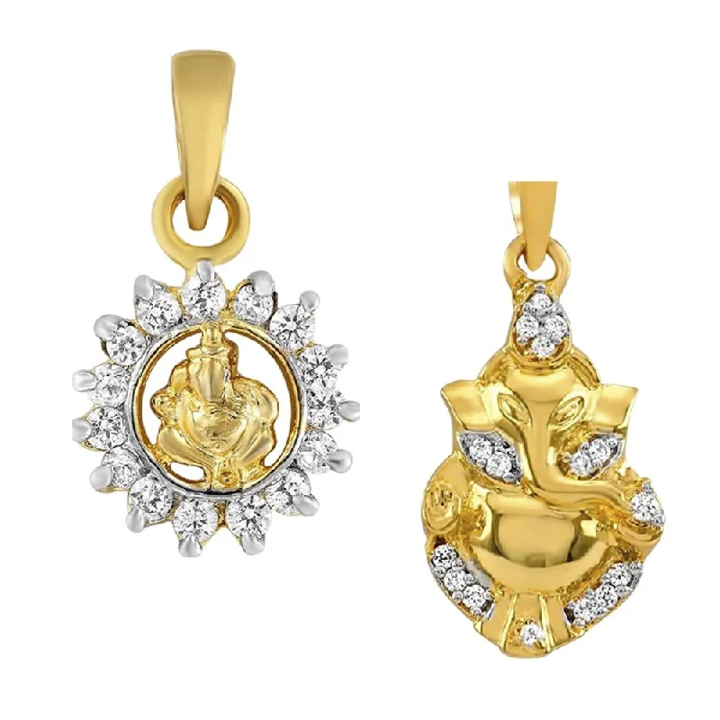 Jewelry Deals That Sparkle – Shop Today Mahi Combo of Vignaharta Ganeshji Pendant with White Crystals for Men and Women (CO1105212G)