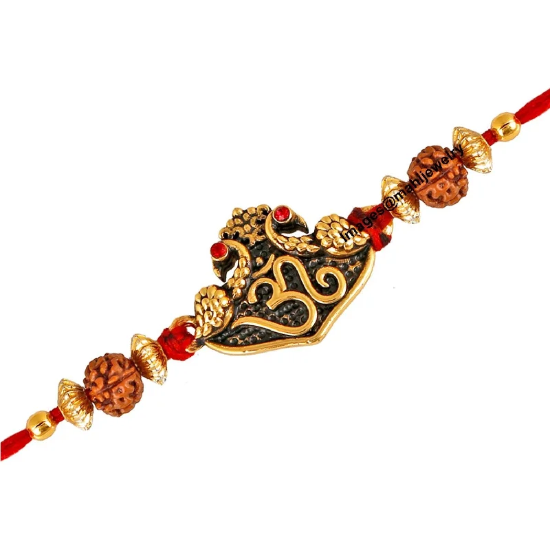 Shine Without Limits – Jewelry Sale Happening Now Mahi Gold Plated Purely Divine Om Rudraksh Rakhi for beloved brothers RA1100597G Shine Without Limits – Jewelry Sale Happening Now Mahi Gold Plated Purely Divine Om Rudraksh Rakhi for beloved brothers RA1100597G