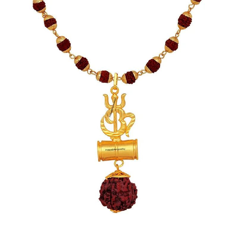 Upgrade Your Jewelry Collection For Less Mahi OM Trishul and Shiva Damru Religious Pendant with 24 Inch Rudraksh Mala for Men and Women (PS1101706G) Upgrade Your Jewelry Collection For Less Mahi OM Trishul and Shiva Damru Religious Pendant with 24 Inch Rudraksh Mala for Men and Women (PS1101706G)