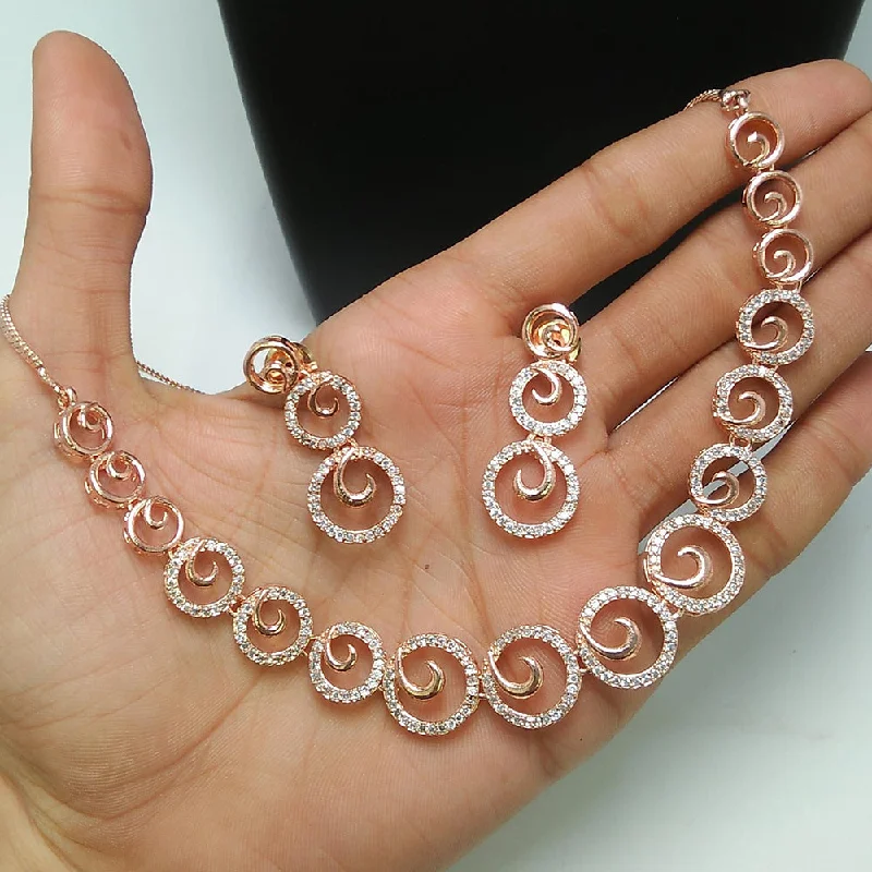 Get The Jewelry You Love At A Price You Love Manisha Jewellery Rose Gold Plated Austrian Stone Necklace Set