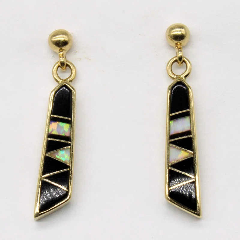 Shop Dazzling Jewelry With Special Promotional Discounts Onyx & Opal Drop Earrings | 0.60ctw, 0.30ctw |
