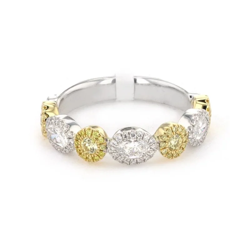 Don't Miss Out – Shop Elegant Jewelry For Less Oval Diamonds & Round Yellow Diamonds Halo Band | 0.86 ctw | M10278802