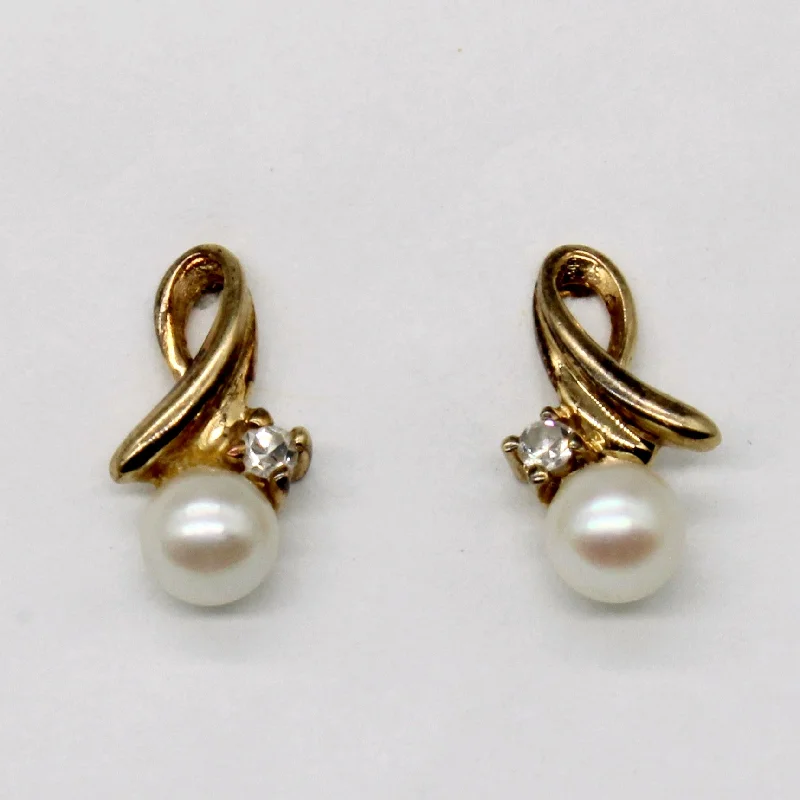 Celebrate Every Occasion With Sparkling Savings Pearl & Diamond Earrings | 0.02ctw |
