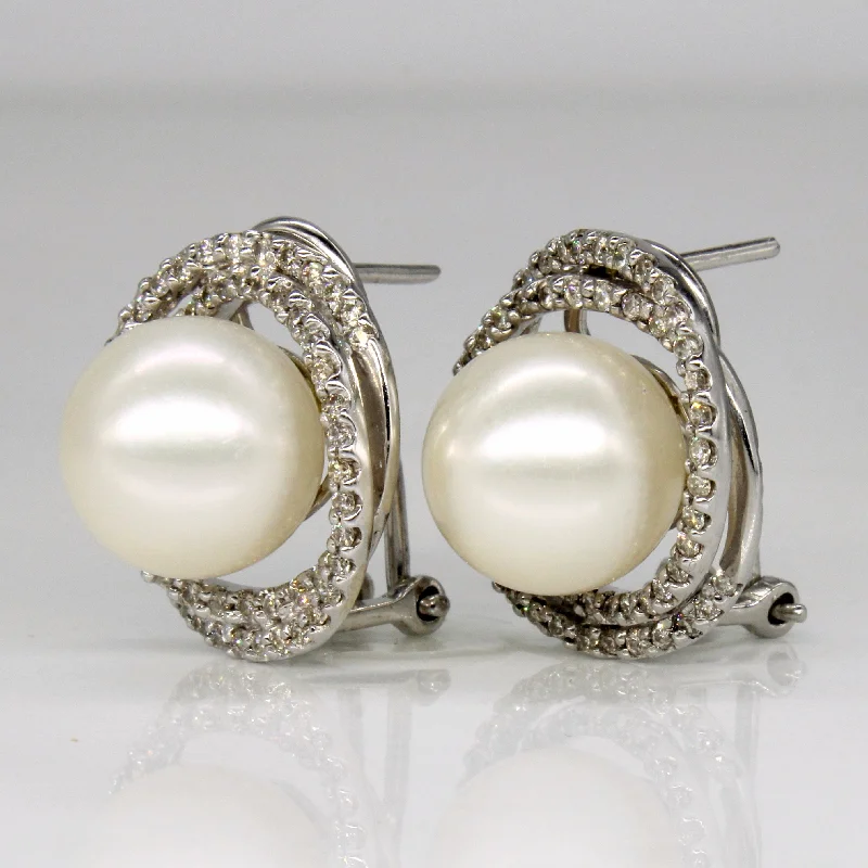 Versatile Layering Jewelry For Effortless Chic Pearl & Diamond Earrings | 0.55ctw | Versatile Layering Jewelry For Effortless Chic Pearl & Diamond Earrings | 0.55ctw |